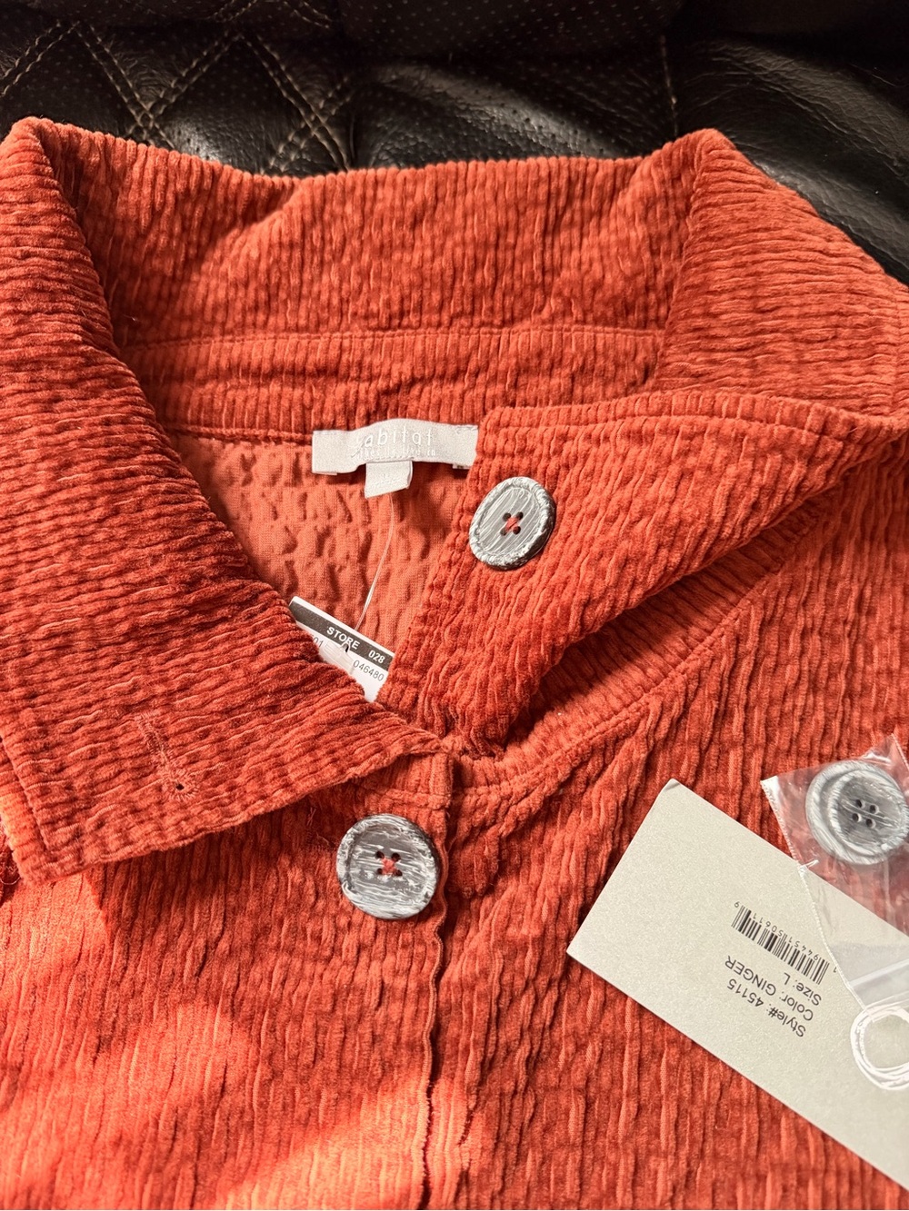 Habitat Textured Button-Front Jacket in Deep Rust - Picture 4 of 4